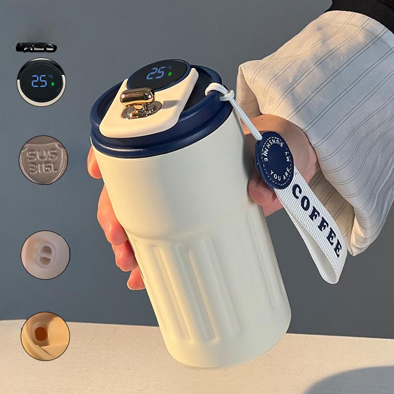 Home Office Stainless Steel Thermos Cup Rope Accompanying Coffee Cup High Appearance Level Portable Water Cup Simple Cup