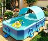 Inflatable Children's Swimming Pool with Slide - No Inflation Needed, Thickened Foldable Design for Home and Outdoor Use