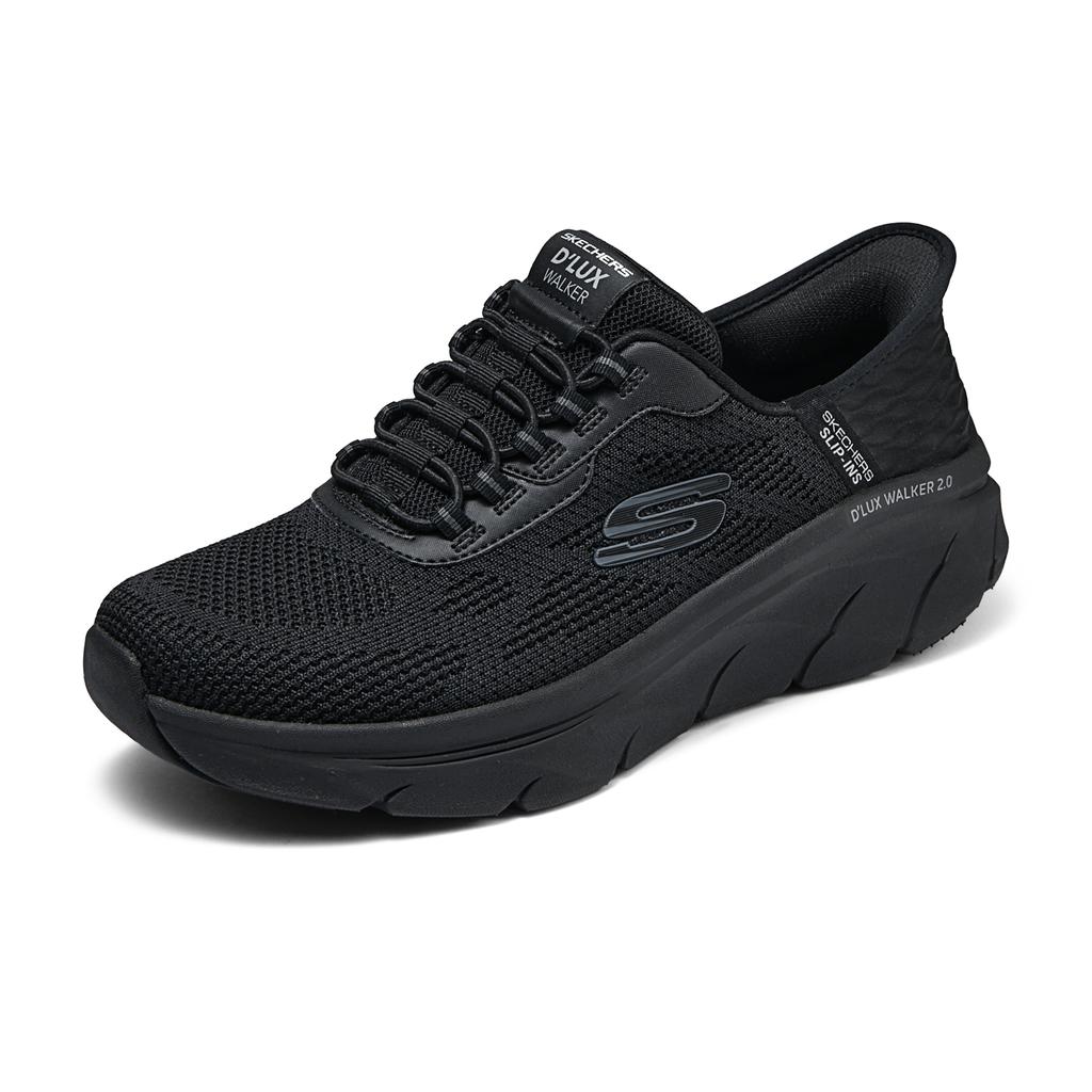Skechers Comfortable Durable Breathable Sweat-Absorbing Low-Top Running Shoes Men Sneakers Black 232446-BBK
