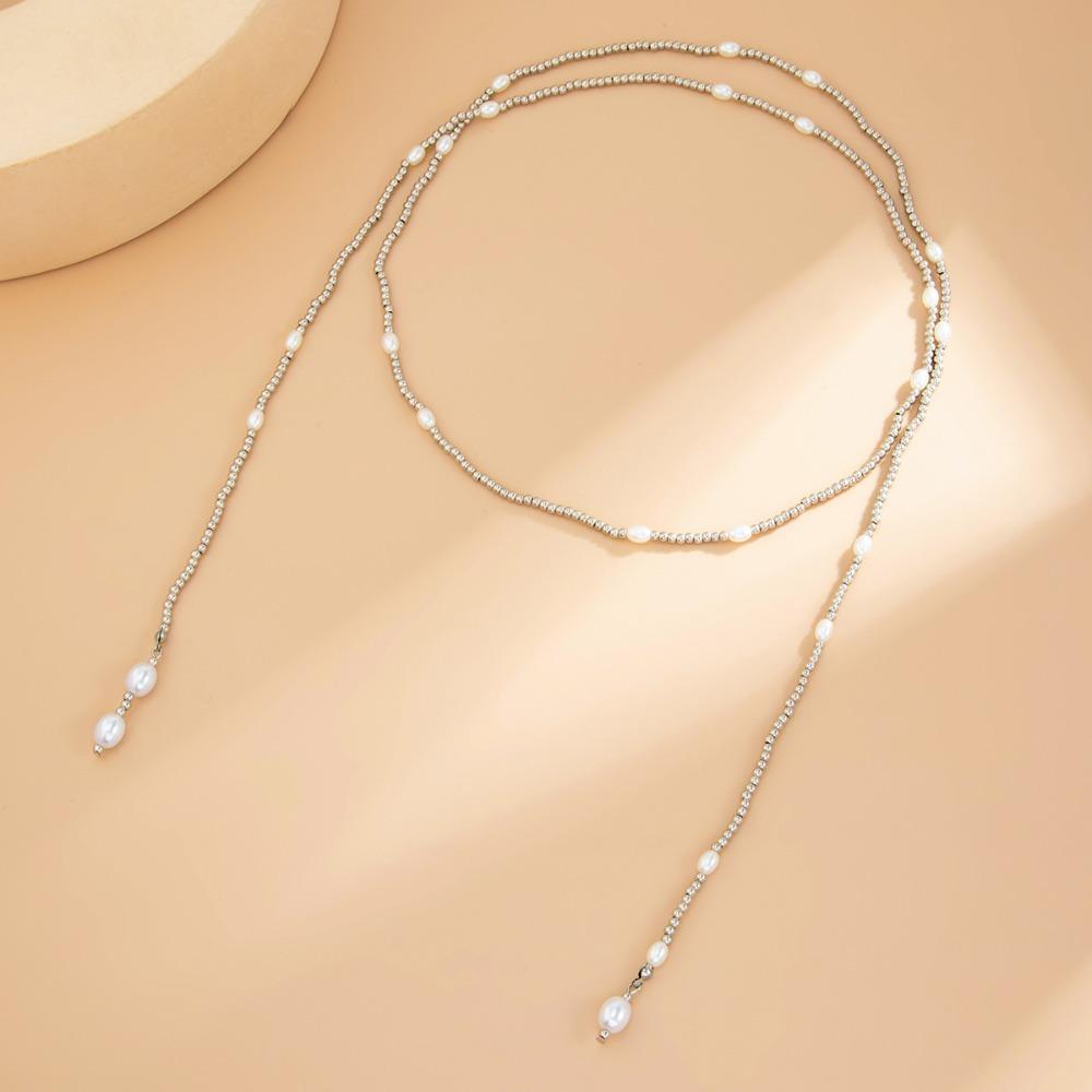 Tassel long irregular Y-shaped collarbone chain ins high-end sense niche fashion necklace for women