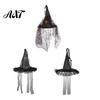 Spooky Party Streamers Halloween Witch Hat Hanging Decor, Spider Web Ribbon Prop for Party, Dark Wizard Costume Accessory Masquerade Decorations