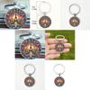 Paris Dusk Scene Keychain With Glass Alloy Pendant For Gift And Decor