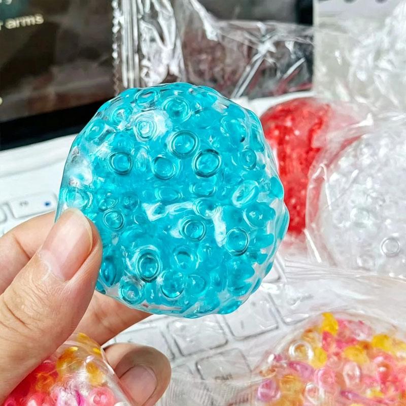Squishy Balls Ice Beads Squeeze Stress Relief Fidget Toys Kids & Adults Sensory ADHD Relieve Anxiety Calming Down Improve Focus