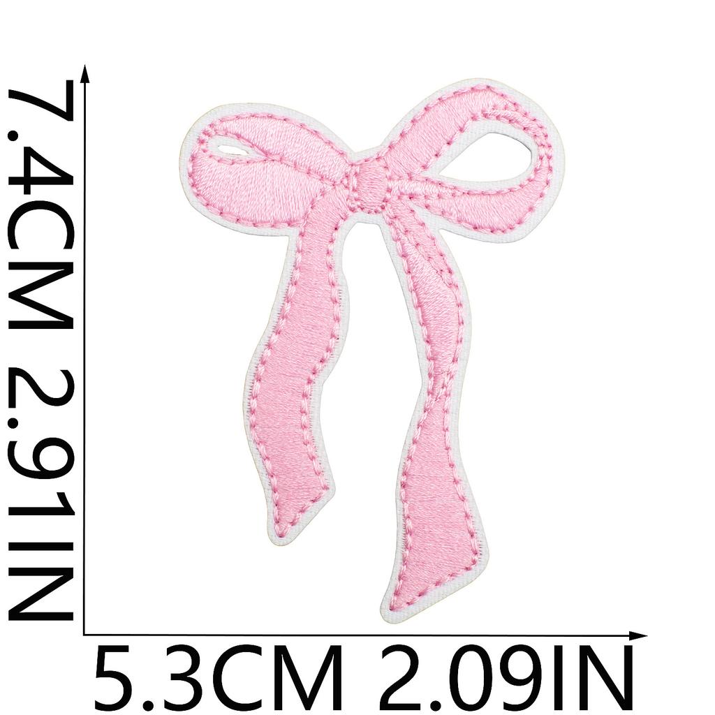 Headgear Dress Up Bow Embroidery Cloth Sticker Clothes Bag Patch Sticker Cherry Bow Computer Embroidery Label Ironing