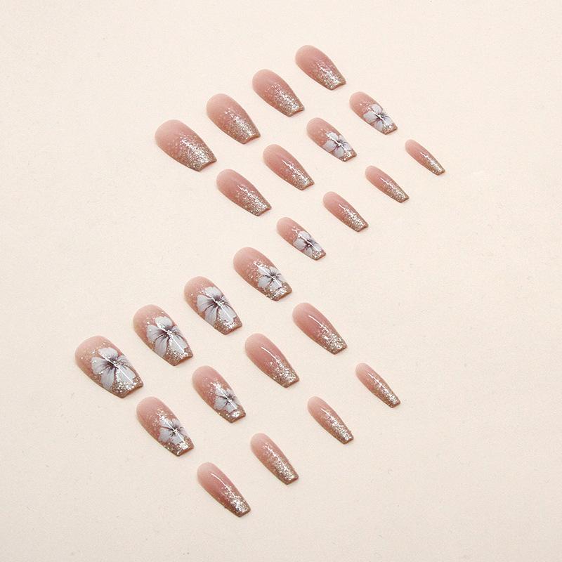 1 Box Detachable Ballerina False Nails Wearable Fake Nails Full Cover Long Nail Tips Manicure Tool Press On Nails