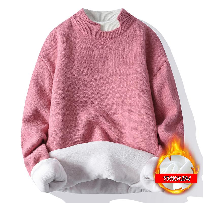 Trend Ins Autumn and Winter Extremely Cold Warm Thickening with Thick Pile with Thick Bottom Needle Tide Men's Crewneck Thick Sweater