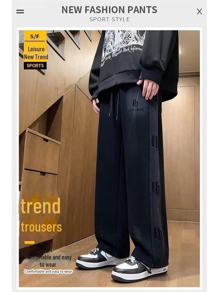 Tenåringsgutters pluss fløyel fortykkede sportsjoggebukser med vide ben for høst og vinter