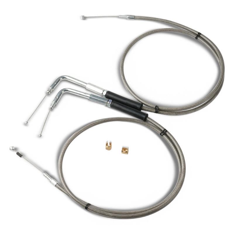Motorcycle 42'' Throttle and Idle Cable Set for Davidson FXST FLST FLT XL 1996-UP 56579-02A Stainless Steel Idle Cable
