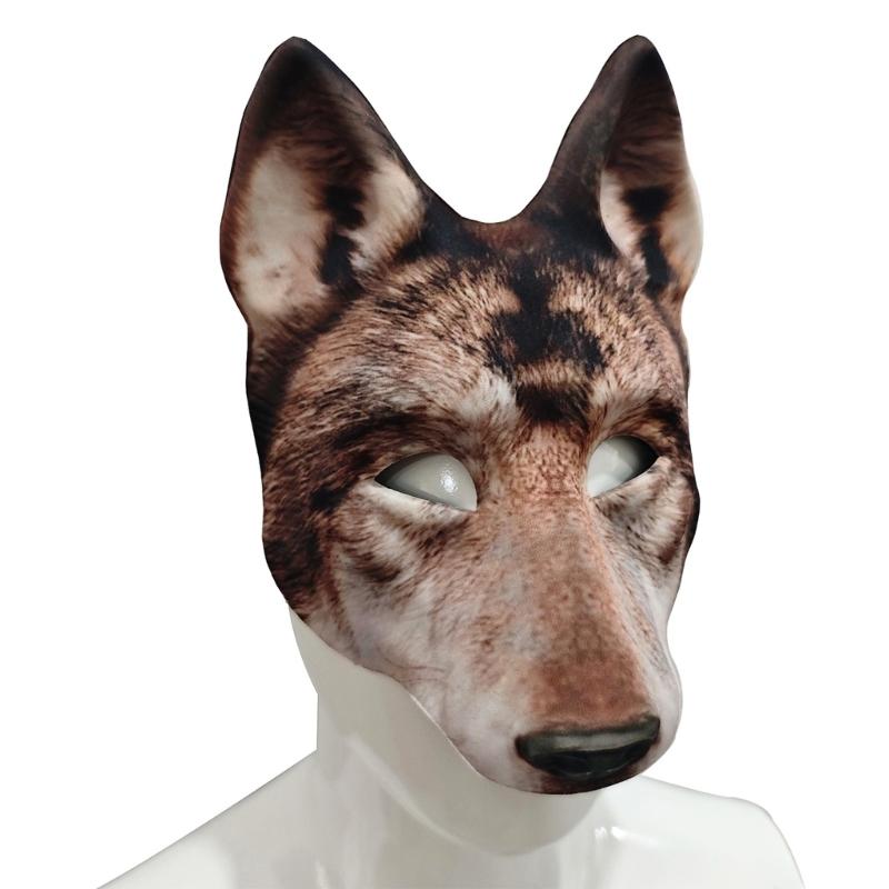 Realistic Animal Wolf Face Mask EVA Texture Ensuring Comfort Suitable for Halloween Carnival Costume Parties Wear