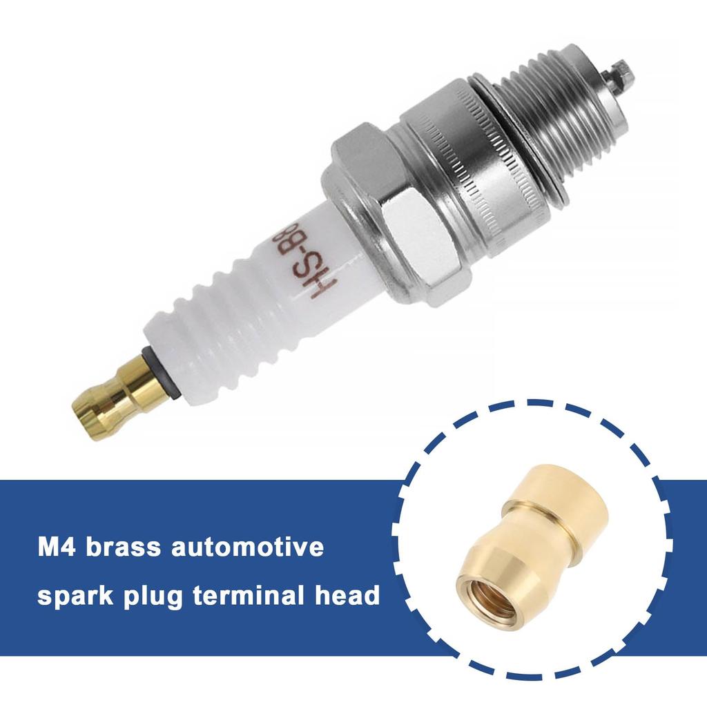 SING F LTD 10pcs M4 Spark Plug Terminal Nut Brass