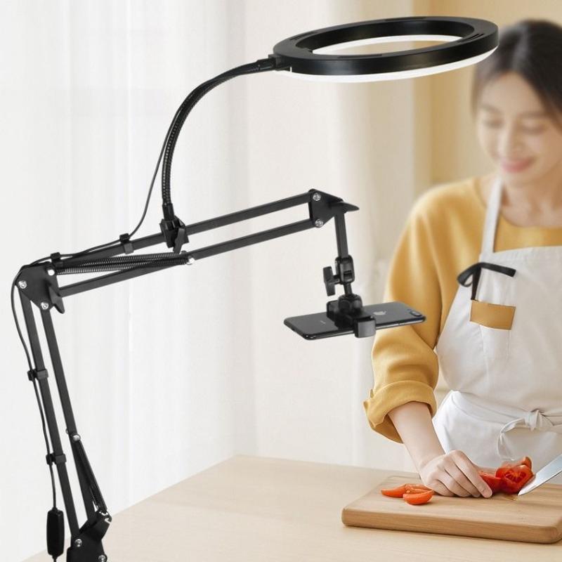 2026 Mobile Phone Live Streaming & Fill Light Stand for Desktop/Nail Art