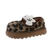 Casual Winter Warm Fluffy Shoes Plush Beanie Cotton Shoes 2025 Leopard Print Velcro Platform Mary Jane Bread Shoes