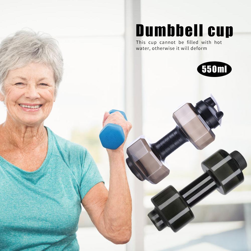550/2600ML Sports Water Bottles Fitness Dumbbell Leakproof Portable Plastic Bottle Home Gym Fitness Dumbbell Creative Bottle