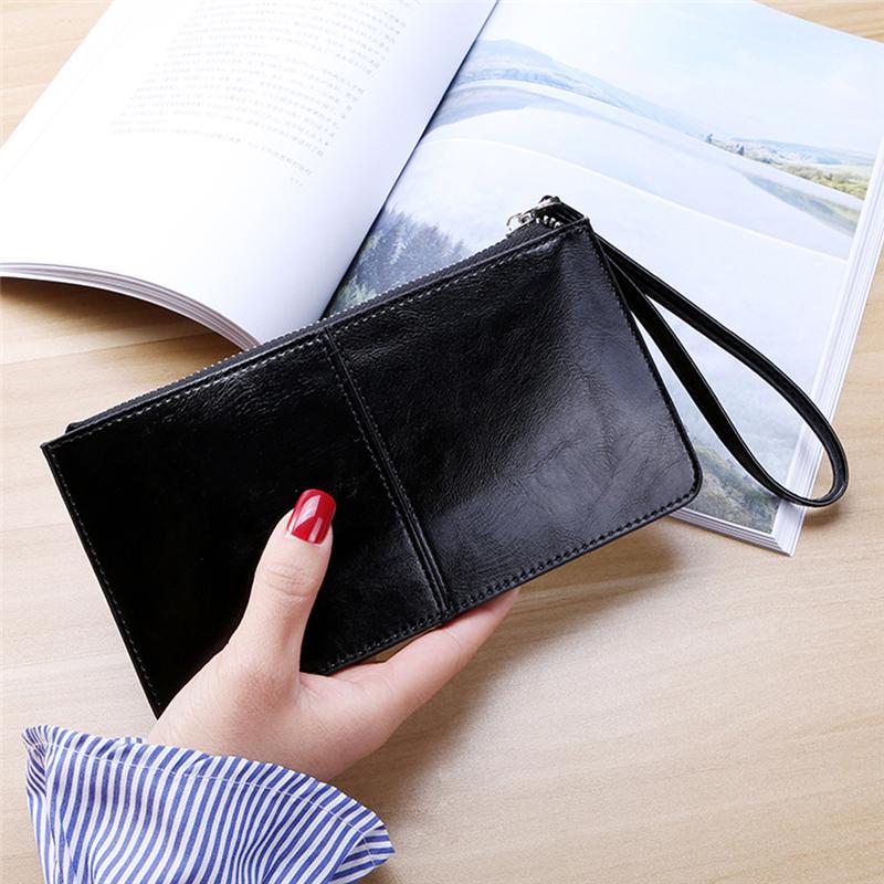 New Fashion Women Office Lady PU Leather Long Purse Clutch Zipper Business Wallet Bag Card Holder Big Capacity Wallet