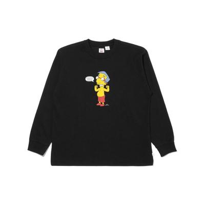 Levis X Die Simpsons Cartoon-Print Rundhals Langarm Sweatshirt Herren Sweatshirt Schwarz A2057-0000