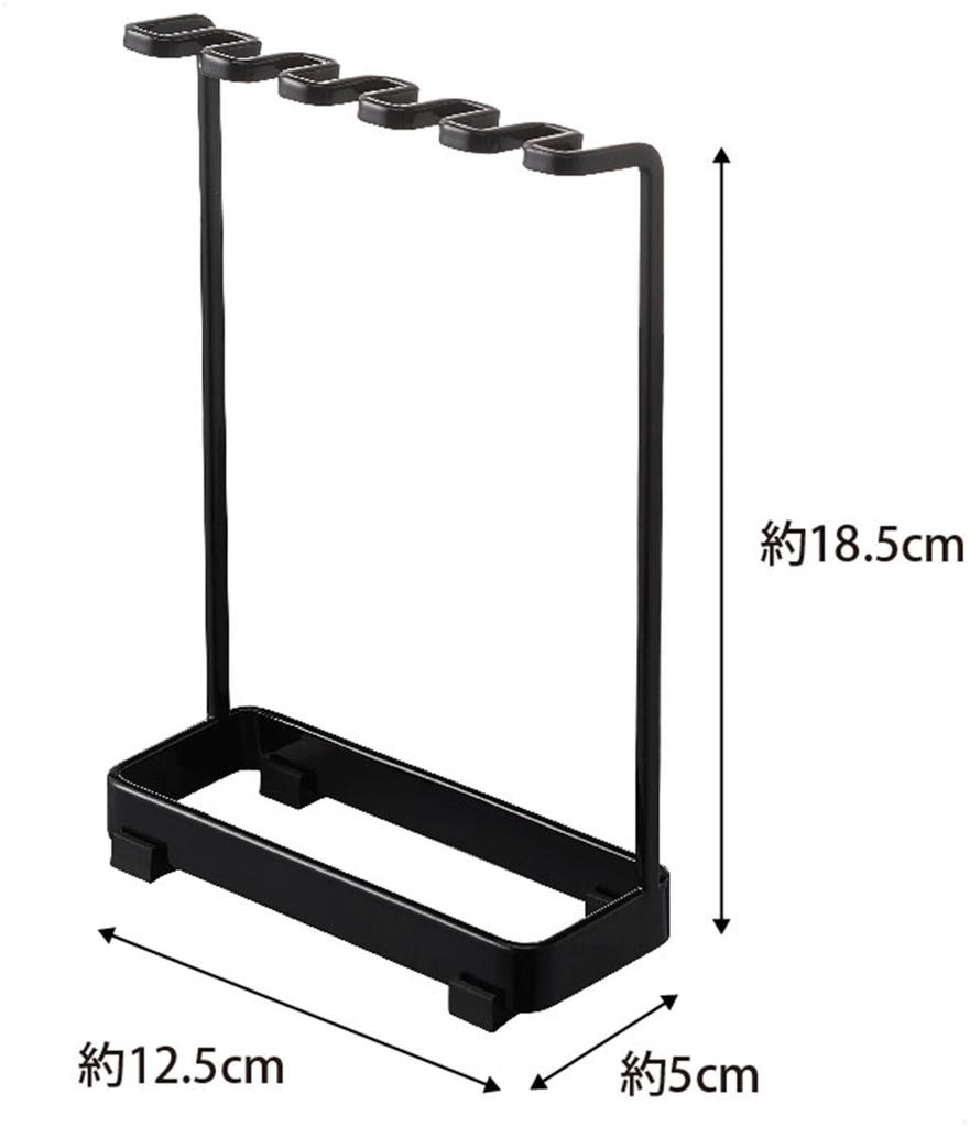 Yamazaki Tower Toothbrush W x 5cm D x Model 4699 Holder, 5-Piece Set, Black, Approx. 12.5cm 18.5cm H,