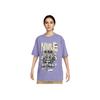 Nike Soft Comfortable Fashionable Versatile Short Sleeve Breathable Round Neck Loose Fit T-Shirt Women Tops Purple HF9692-527