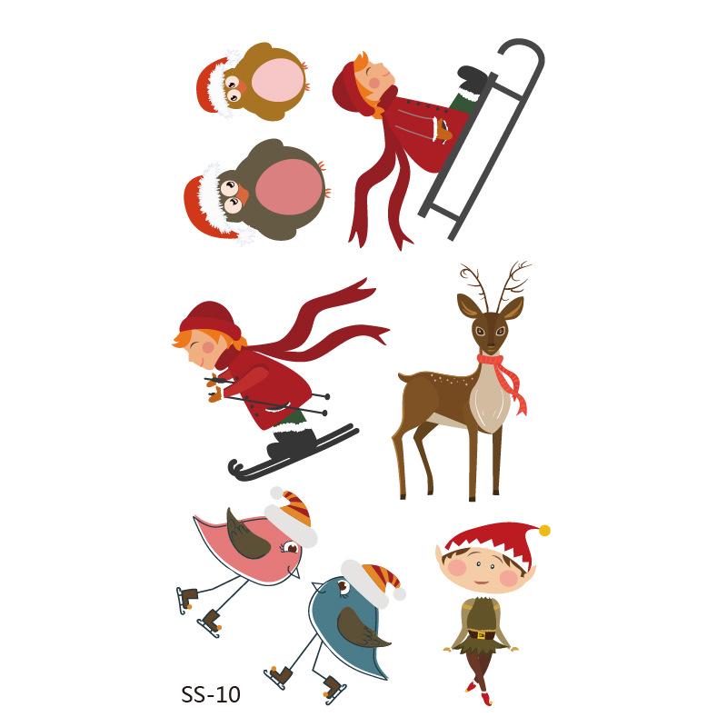 Christmas Fun Face Stickers: Children's Cartoon Tattoo Stickers