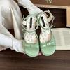 Fashion Women Floral Sandals 2025 Summer Fashion Butterfly-knot Strange Style Heel Shoes Ladies Elegant Party Dress Sandalias De Mujer