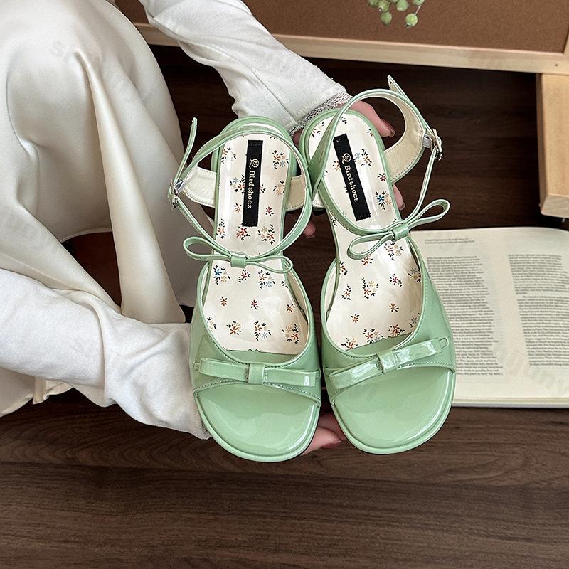 Fashion Women Floral Sandals 2025 Summer Fashion Butterfly-knot Strange Style Heel Shoes Ladies Elegant Party Dress Sandalias De Mujer