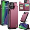 IPhone Wallet Protective Case with Card Holder, RFID Shielding, Men's and Women's Shock-absorbing Leather Bracket, Durable Protective Phone Case