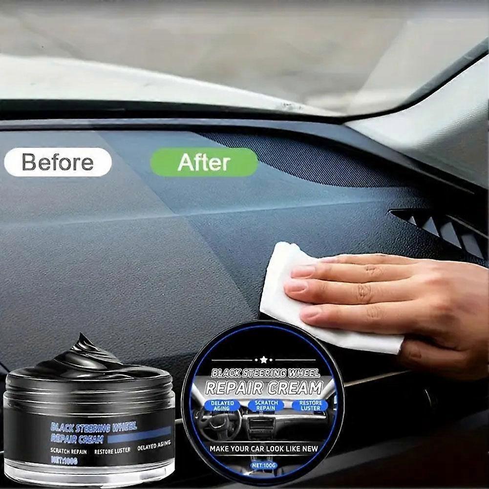Repair Paste for Car Steering Wheels - Restores Black Gloss, Removes Peeling