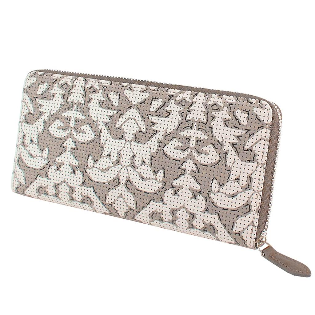 Inden Długi Portfel Okrągły Zamek Monety Kiesy Deerskin SARAMAS 7423 [Indenya]