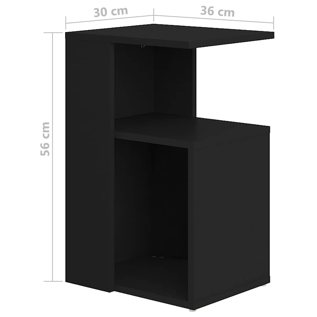 VidaXL Beistelltisch Schwarz 36x30x56 cm Holzwerkstoff