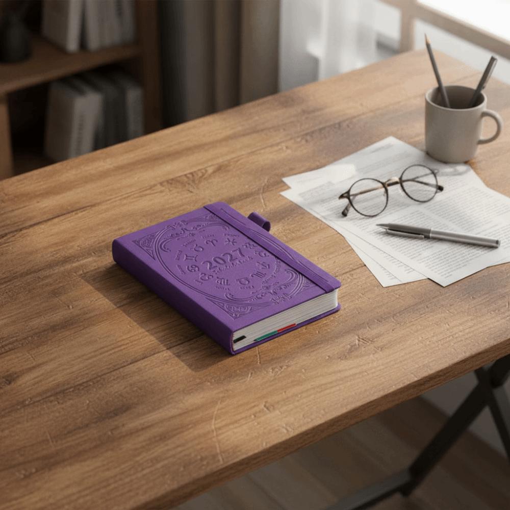 PU Leather Schedule Planner Notepad English Office Work Planner  Stationery
