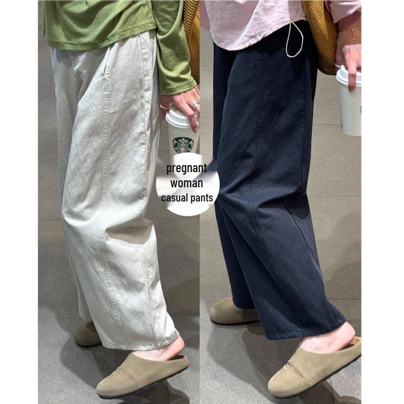 

2026 New Style Petite Maternity Wide-Leg Pants - Spring/Autumn Casual Leggings L бежевий