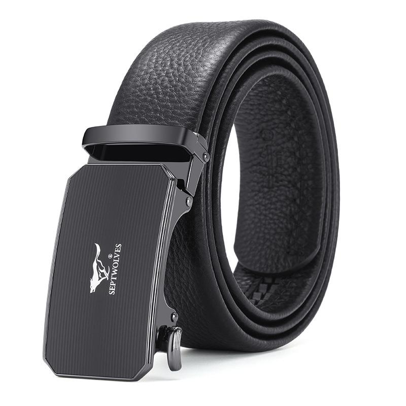 Belts for Men's Automatic Buckle Belt Head Layer Cowhide Belt Gift Versatile Belt Gift