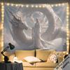 Großer Fantasy Drachen Engel Wandteppich Wandbehang Digitaldruck Dekor für Wohnzimmer Schlafzimmer 180x280cm
