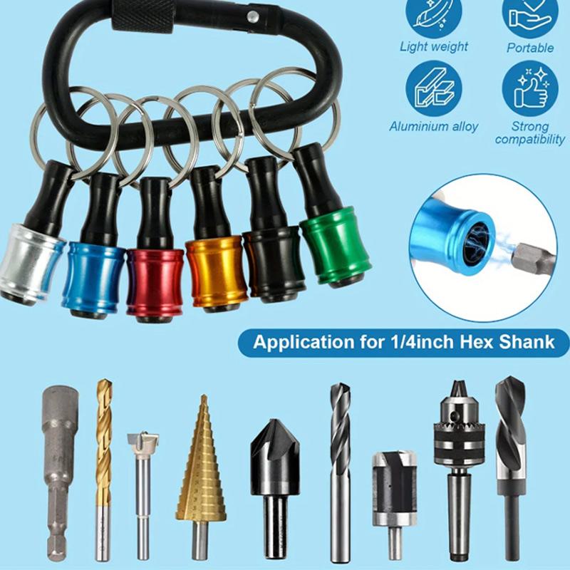 12Pcs 1/4 Inch Hex Shank Screwdriver Bits Holder Aluminum Alloy Quick Change Extension Bar Push to Unlock Lightweight Design