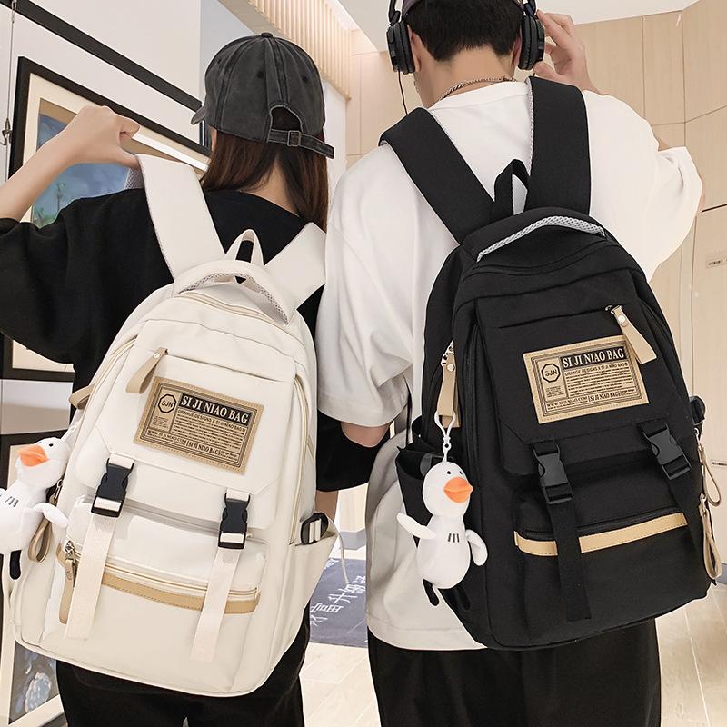 Primary School Girl College Student Burgundy Backpack High School Student Junior High School Boy Backpack