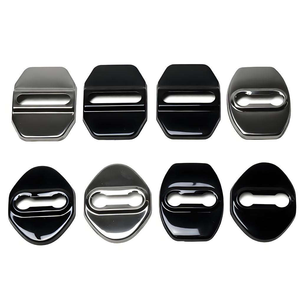 2Pcs Kit Car Decoration Car Door Lock Metal Buckle Car Door Buffer Pad Car Modification Accessories
