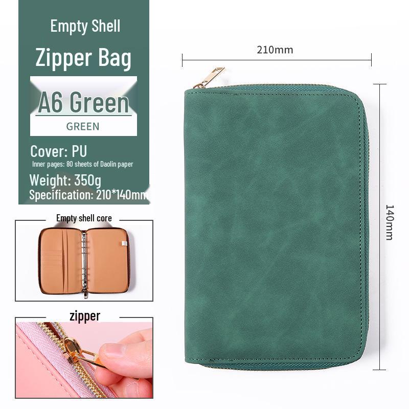 

Кожаный блокнот-планер А6 на молнии для бизнеса