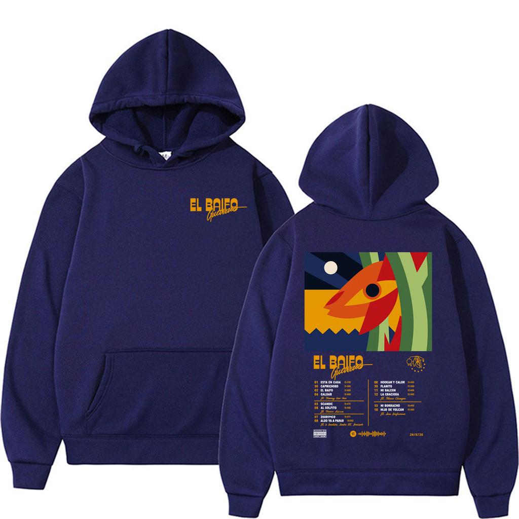 Quevedo EL BAIFO Camisolas de Tour Roupa Masculina Moda Hip Hop Punk Moletons Casuais Confortáveis Capuzes Pulôveres