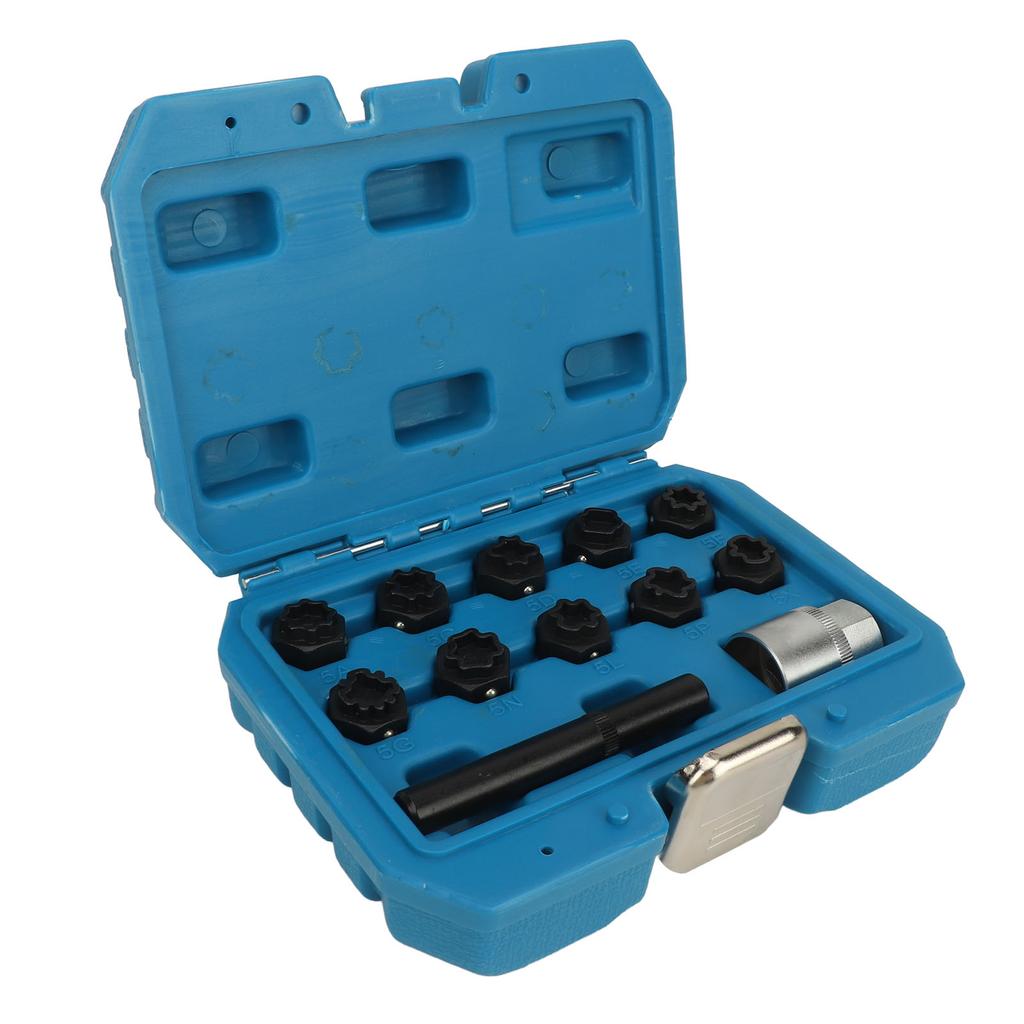 12pcs Wheel Locking Nut Key Kit Rustproof Anti Theft Lug Nut Installation Removal Socket Tool Replacement for Benz