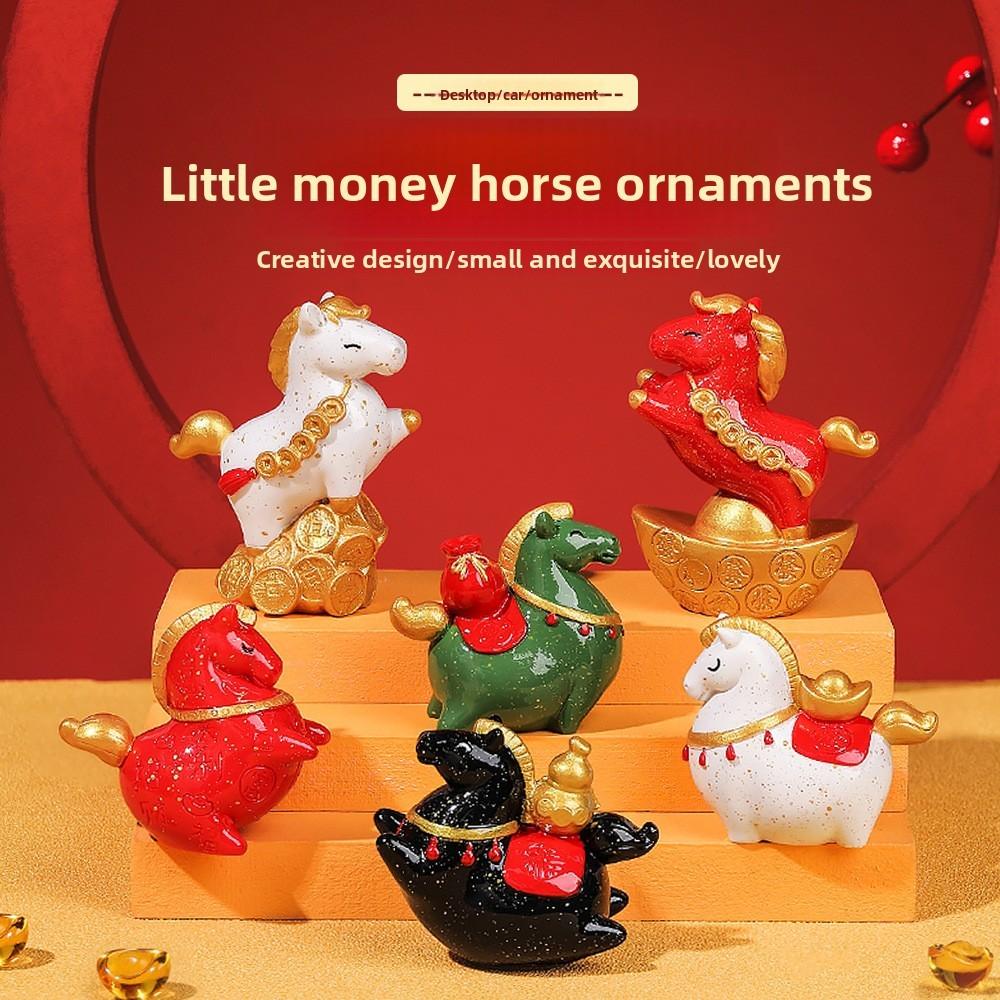 Chinese Style Nianhao Large Prosperity Horse Resin Figurine Gift For Celebrations And Events