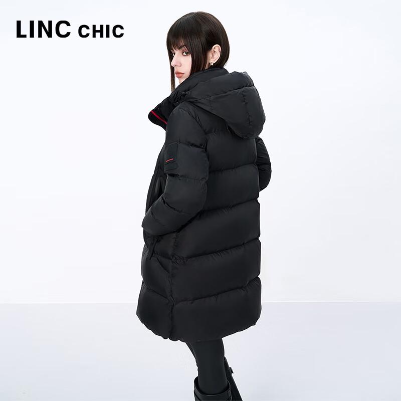 Jinyujie 2024 Winter Women's Hooded Mid-Length Puffer Down Jacket