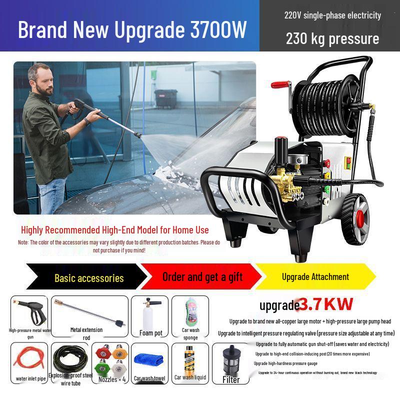 1200kg High-Pressure Car Washer with Powerful Water Pump and Brush