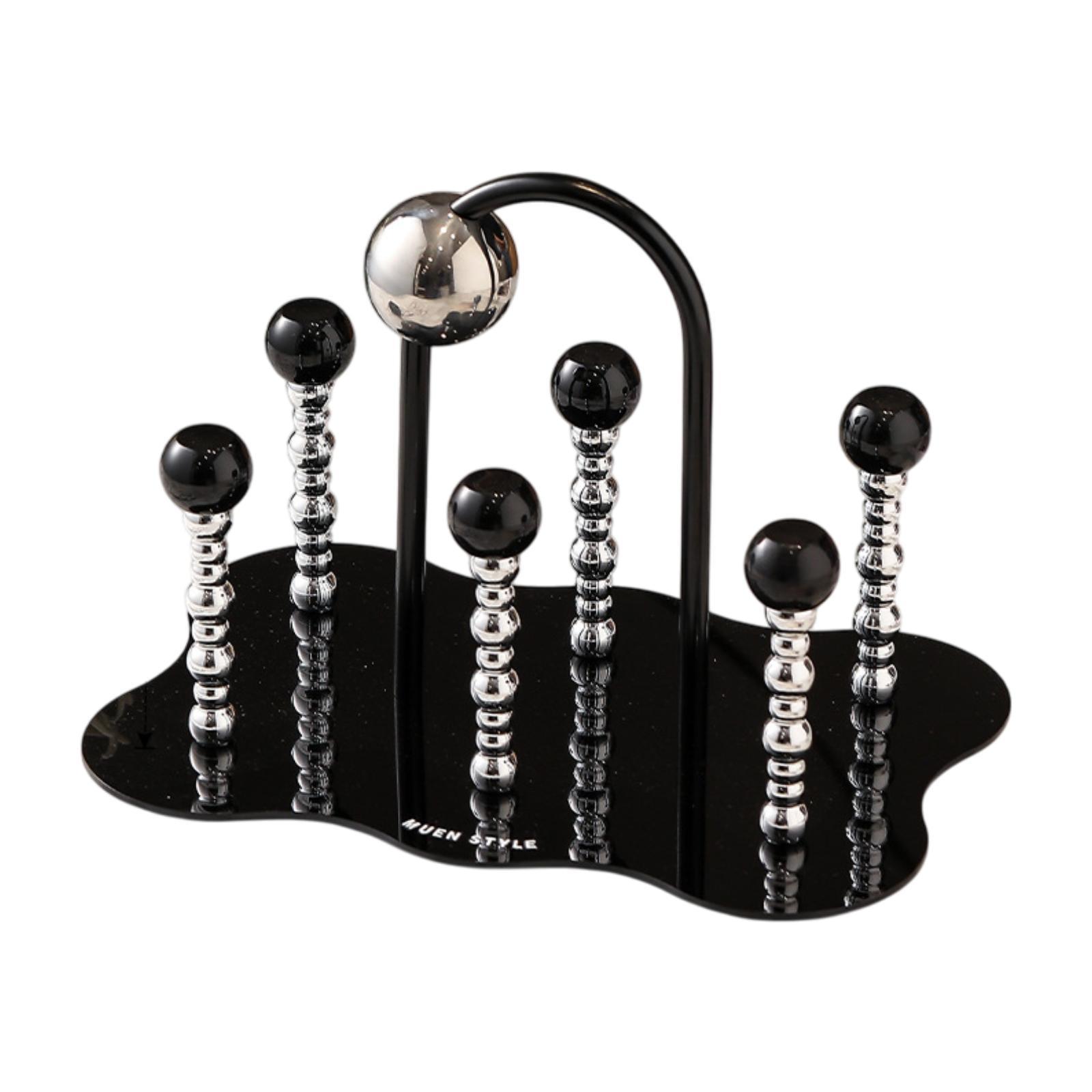 

Cup Drying Rack Easy to Clean 6 Cup Drainer for Dining Table Office Coffee чёрный