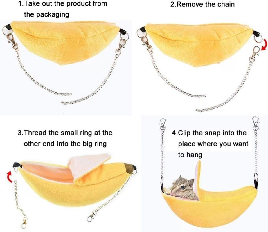 Hamster Hang House Hammock Banana Design Small Animal Cotton Cage Sleeping Nest for Small Pet Bed Small Hamster Toy Cage Swing