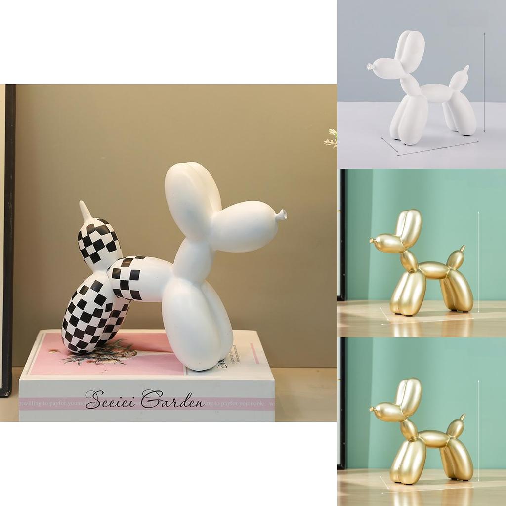 Estatua Minimalista de Perro Globo de Resina para Mueble de TV Mesa de Bar Decoración de Fiesta