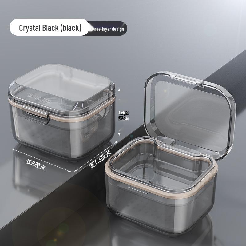 Denture & Retainer Portable Storage & Cleaning Box