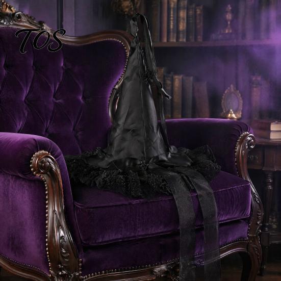 Hanging Wizard Hat Decor Halloween Witch Decor, Spider Web Ribbon Prop Party Streamers for Party, Dark Costume Accessory Masquerade Accents