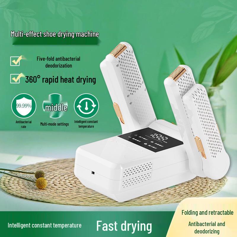 Foldable Shoe Dryer with Smart Timer - Purple Light Sterilization & Deodorization for Quick Drying