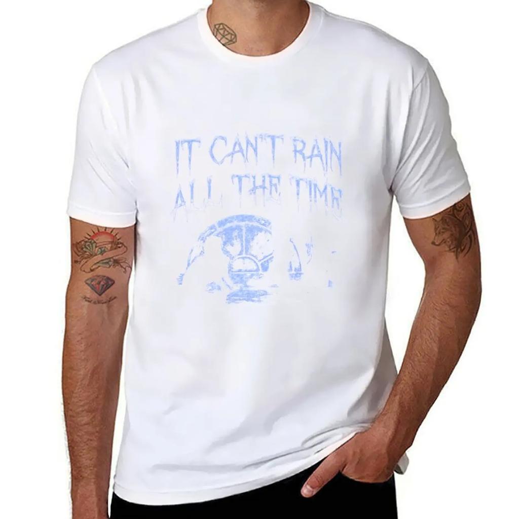 Can't Rain All The Time Deeper Blue T-Shirt korean fashion vintage clothes plain white t shirts men