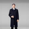 Men's Luxury Double-Faced Cashmere Wool Coat with Down Lining - Thick, Long Outerwear for Middle-Aged and Older Styles