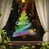 Christmas Window Stickers Happy New Year Decorative Glass Window Static Sticker Merry Xmas Santa Claus Shopping Center Ornament